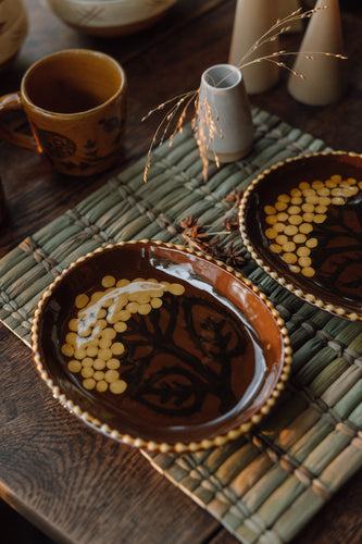 Hydrangea Oval Dish | a•pottery