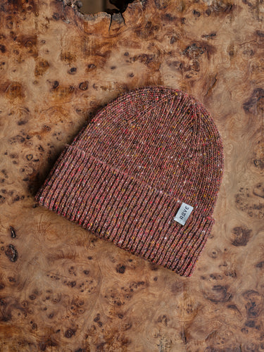 Unisex Donegal Beanie | Ruby Dusk
