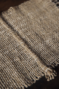 Large raw linen ritual mat