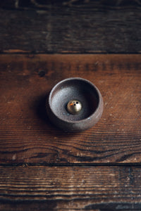 Mud Clay Incense Bowl & brass dome holder