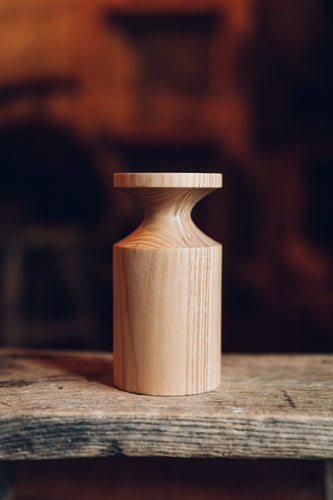 Tall Wood Candlestick