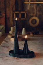 Load image into Gallery viewer, Organic Beeswax Candles - Black Double Cone